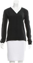 Thumbnail for your product : Yigal Azrouel Sheer-Accented Long Sleeve Blouse