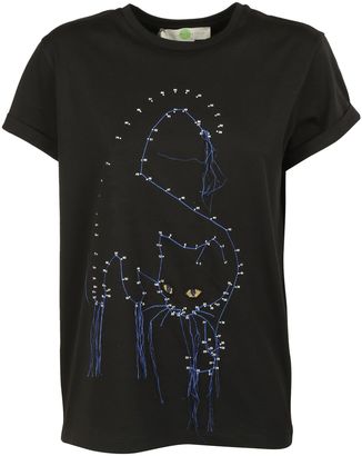 Stella McCartney Embroidered Cat T-Shirt