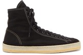 Thumbnail for your product : Lemaire Crepe-sole Canvas High-top Trainers - Black