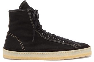 Lemaire Crepe-sole Canvas High-top Trainers - Black
