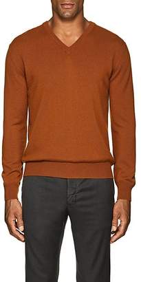 Barneys New York Men's Cashmere V-Neck Sweater - Rust