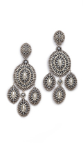 Thumbnail for your product : Miguel Ases Beaded Triple Drop Earrings