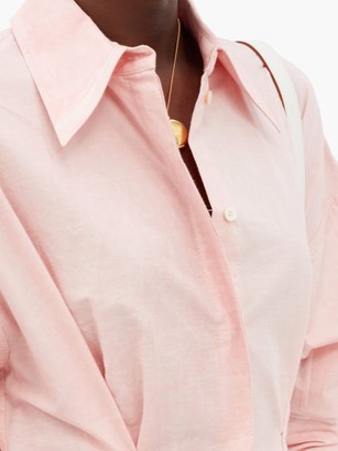 SSŌNE Ssone - Balance Pleated Cotton-poplin Midi Shirt Dress - Light Pink