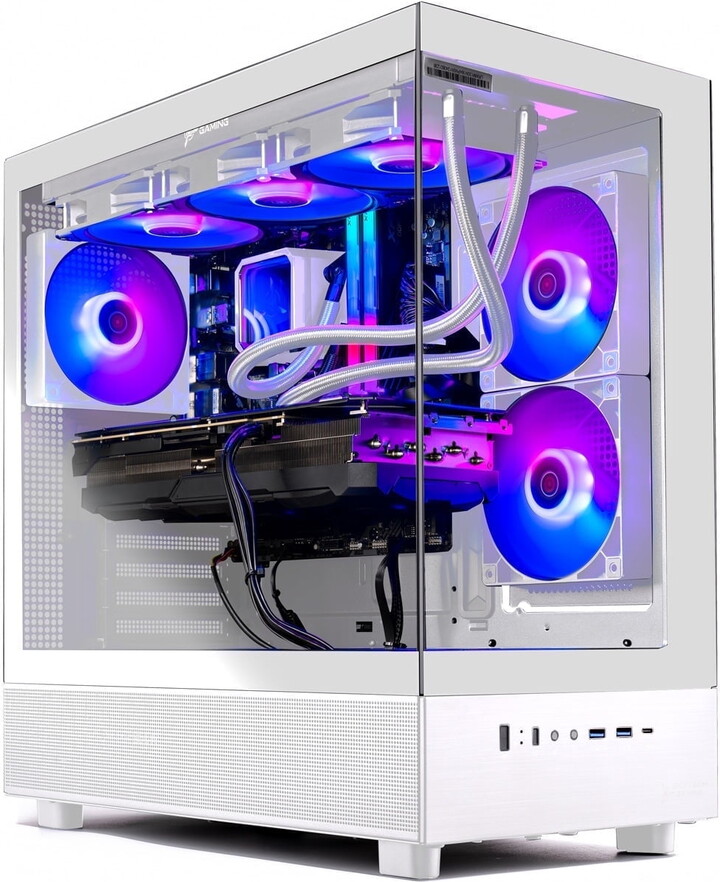 Skytech Gaming Skytech Azure Gaming PC Desktop INTEL Core i7 14700F MC NVIDIA GeForce RTX 5060 1TB NVMe SSD 32GB DDR5 RAM, AIO Liquid Cooling Windows 11