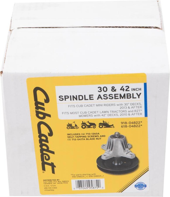 Cub Cadet Original Equipment Spindle Assembly for Select 30 in. and 42 in. Lawn Tractors and RZT's, OE# 918-04822 and 618-04822