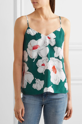 Equipment Layla Floral-print Washed-silk Camisole - Teal