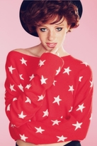 Thumbnail for your product : Wildfox Couture Starlight Cropped Billy Sweater in Hot Lipstick