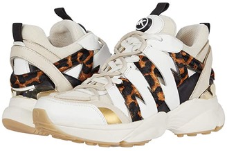 felicia leather and canvas platform trainer