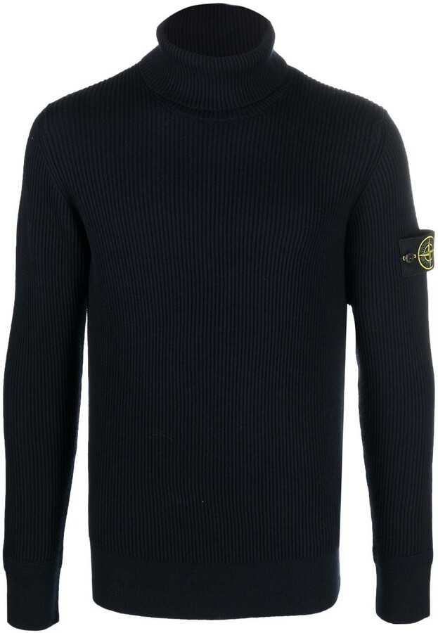 Stone Island Men's Blue Turtleneck Sweaters | ShopStyle