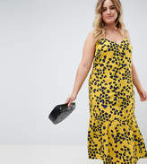 Thumbnail for your product : ASOS Curve DESIGN Curve leopard print pephem midi slip dress