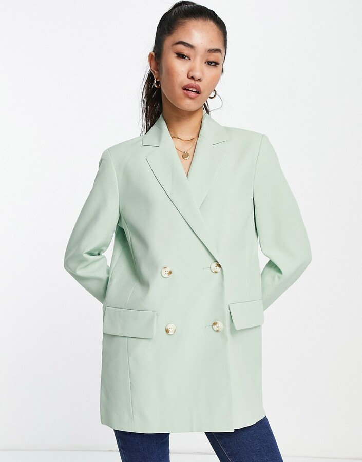 Miss Selfridge oversized blazer co ord in sage green ShopStyle