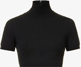 Womens Black High-neck Cropped 