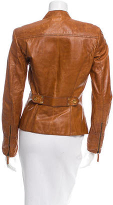 Roberto Cavalli Structured Leather Jacket