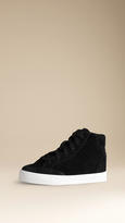 Thumbnail for your product : Burberry Suede High-Top Trainers