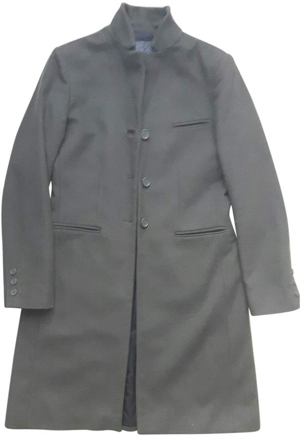 calvin klein green wool coat