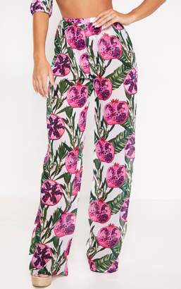PrettyLittleThing Pink Pomegranate Wide Leg Trousers