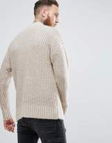 Thumbnail for your product : ASOS Mohair Wool Blend Turtle Neck Jumper In Brown