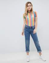 Thumbnail for your product : Daisy Street High Neck Body In Rainbow Mesh