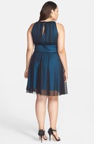 Thumbnail for your product : Jessica Howard Beaded Waist Fit & Flare Dress (Plus Size)