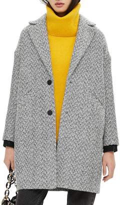 herringbone coat topshop