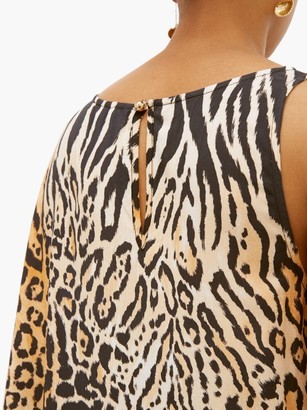 Melissa Odabash Pamela Asymmetric Leopard-print Maxi Dress - Animal
