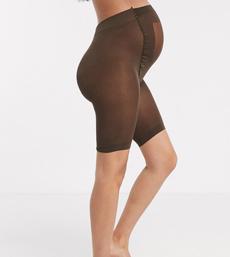 ASOS Maternity DESIGN Maternity anti-chafing shorts in umber