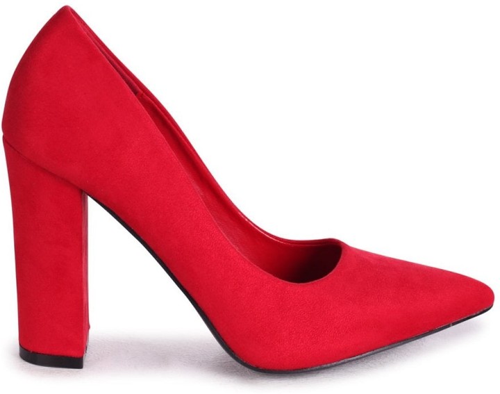 red suede high heels