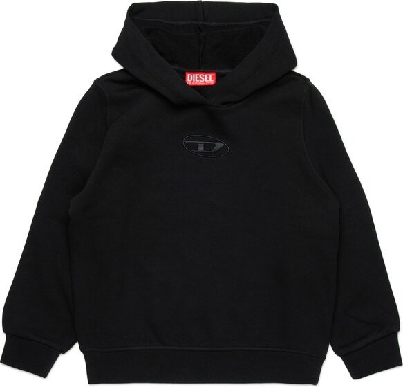 Diesel Kids Oval-D Logo Embroidered Hoodie