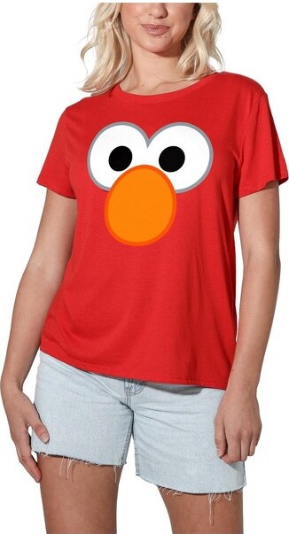 Sesame Street Women'sSesameStreetElmoEyesLooseT-Shirt,Red,Small