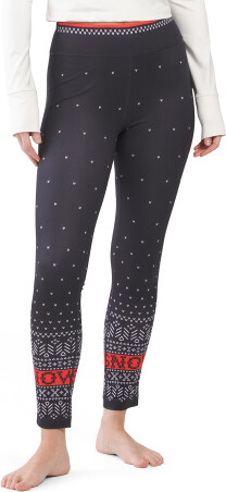 TJMAXX Let It Snow Base Layer Bottoms, Spandex/Polyester