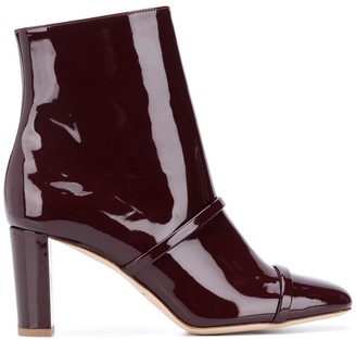 red suede high heel boots