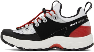 Salomon White & Red Raid Wind Sneakers