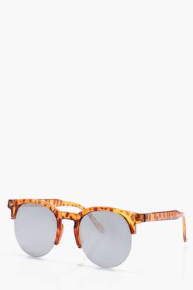boohoo Brown Lense Clubmaster Sunglasses