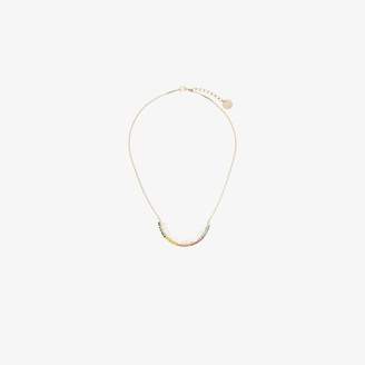 Anton Heunis gold metallic, green and yellow netflix and chill swarovski crystal necklace