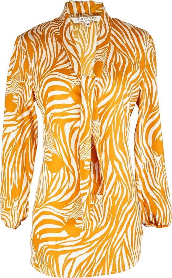 Jennafer Grace Sahara Stripe Tie Front Top