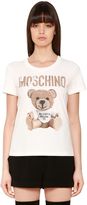 Moschino T-Shirt En Jersey De Coton Imprimé Ours