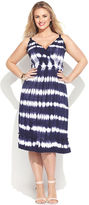 Thumbnail for your product : INC International Concepts Plus Size Ruffled Tie-Dye Sleeveless Dress