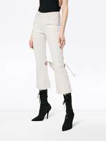 Thumbnail for your product : Sjyp white cropped kick flare jeans