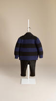 Thumbnail for your product : Burberry Shawl Collar Block Stripe Cardigan