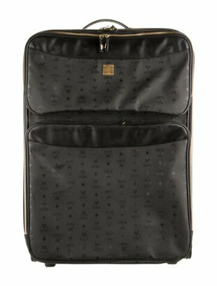 MCM Vintage Visetos Rolling Suitcase Black
