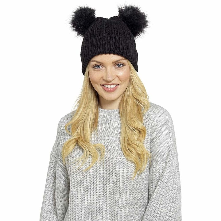 Double Pom Pom Hat Shop The World S Largest Collection Of Fashion Shopstyle Uk
