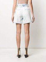 Thumbnail for your product : MSGM High Rise Belted Denim Shorts
