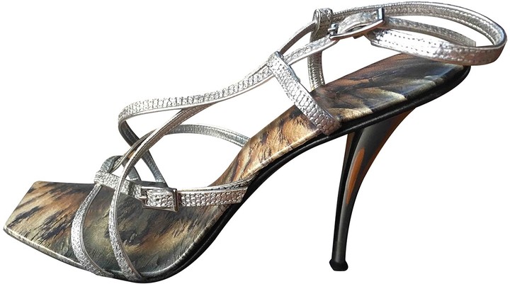 fendi silver sandals
