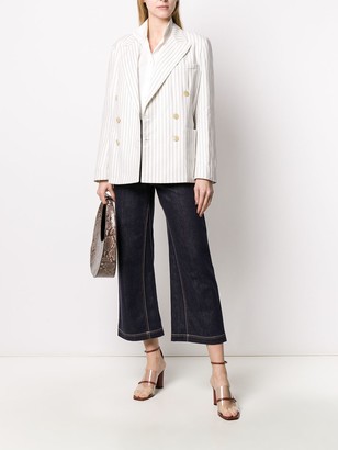 Ralph Lauren Collection Striped Double-Breasted Blazer Jacket