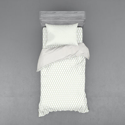 Ambesonne Cream Microfiber Modern & Contemporary Duvet Cover Set