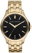Thumbnail for your product : Armani Exchange Black Dial and Gold IP Plated Bracelet Mens Watch