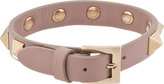 Thumbnail for your product : Valentino Pale Pink Leather Pyramid Studded Bracelet