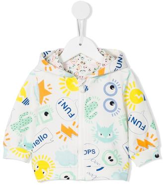 Fendi Kids multi print zip hoodie