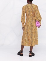 Thumbnail for your product : Ganni Animal-Print Asymmetric Midi Dress