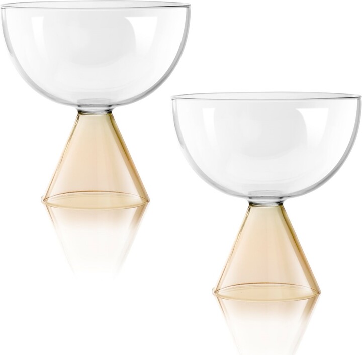 Nude Glass Round Up Coupe Glasses, Set of 2 - Clear